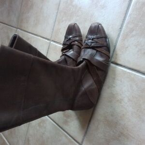 Vintage Genuine Leather Moto Boxing Flat Zip Boots